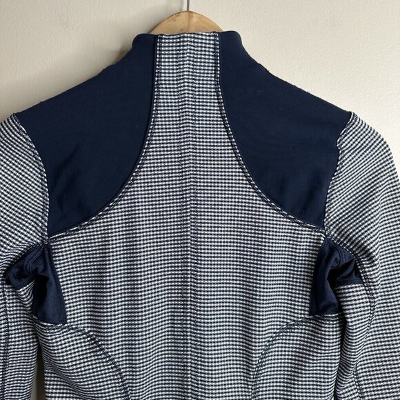 Lululemon Forme Jacket Womens Size 2 Navy Blue White Gingham Athletic Stretch - Picture 10 of 13